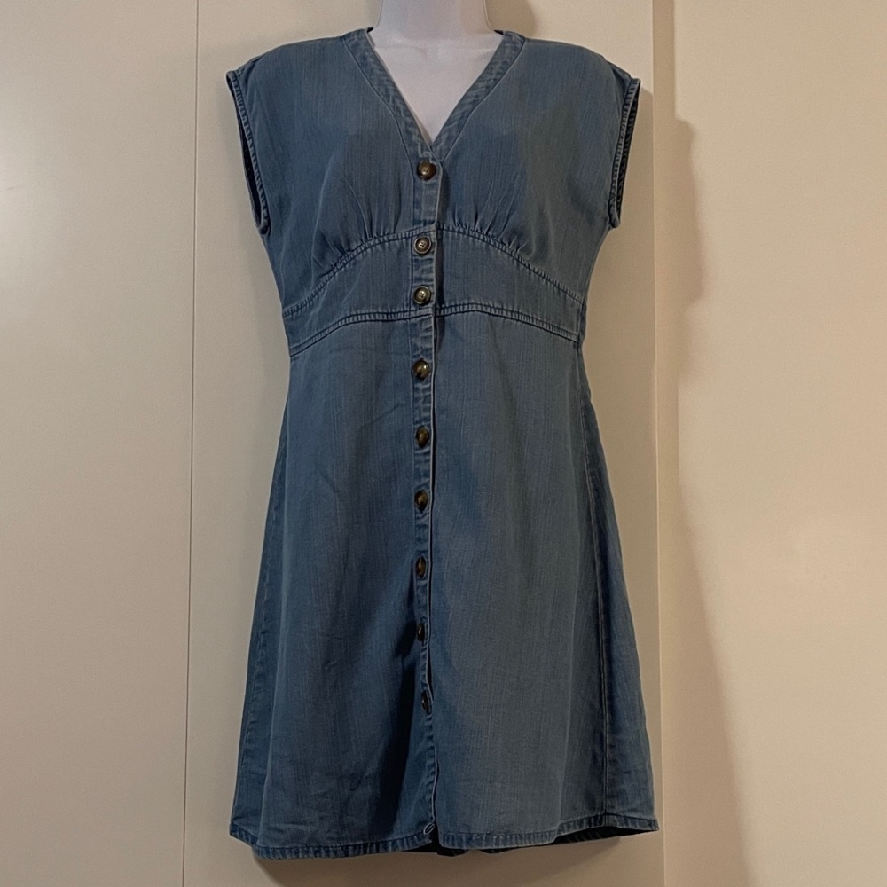 LOFT Blue Denim Midi Dress